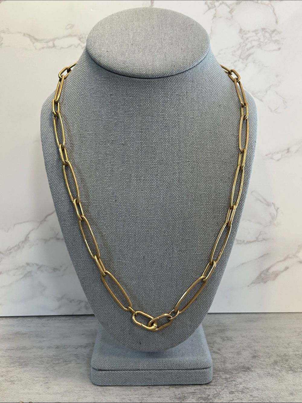 Stella & Dot Gold Elongated Link Chain Necklace